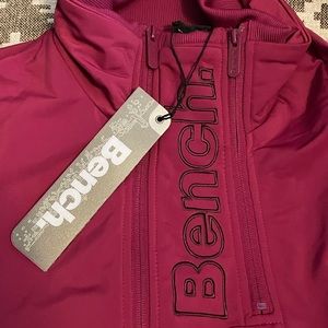 Double zipper, high neck,fuchsia Bench jacket XXL
